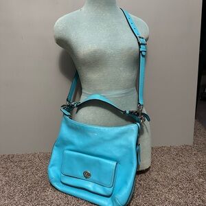Coach Blue Leather Shoulder Bag